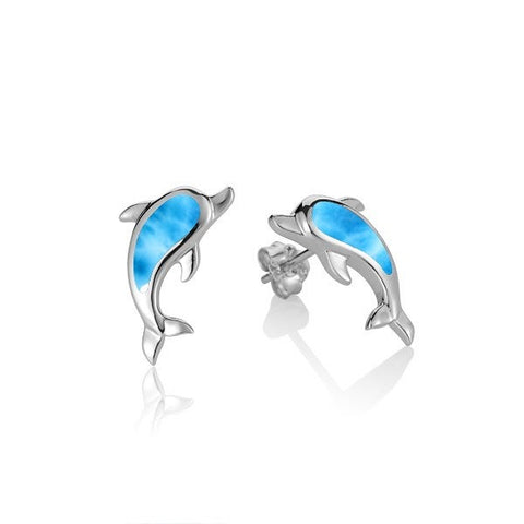 Alamea Larimar Dolphin Post Earrings
