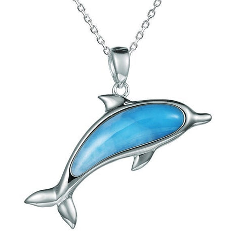 Alamea Larimar Dolphin Pendant Necklace