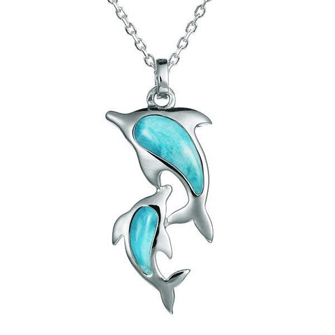 Alamea Larimar Dolphin Pendant Necklace