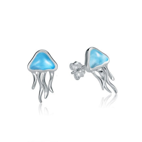 Alamea Larimar Jellyfish Post Earrings
