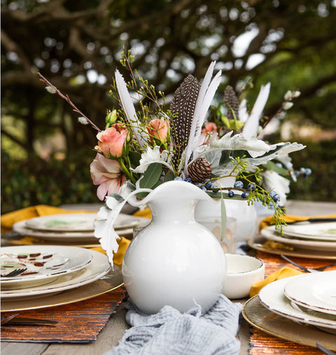 Vietri Hibiscus Glass White Small Fluted Vase
