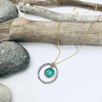 Laura J Mixed Metal Turquoise Necklace