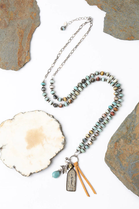 Anne Vaughan Integrity 38-40” Amazonite Statement Necklace