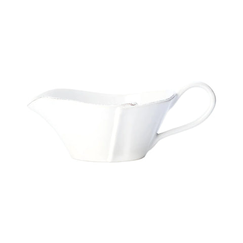Vietri White Lastra Sauce Server