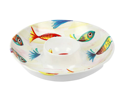 Vietri Pesci Colorati Chip and Dip