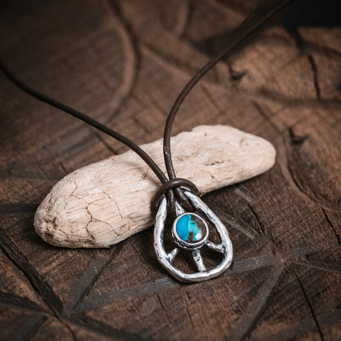 Island Cowgirl Peace Sign Turquoise Necklace