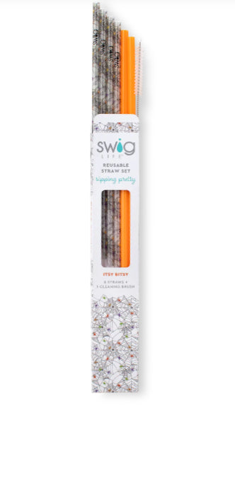 Swig Itsy Bitsy & Orange Reusable Straw Set