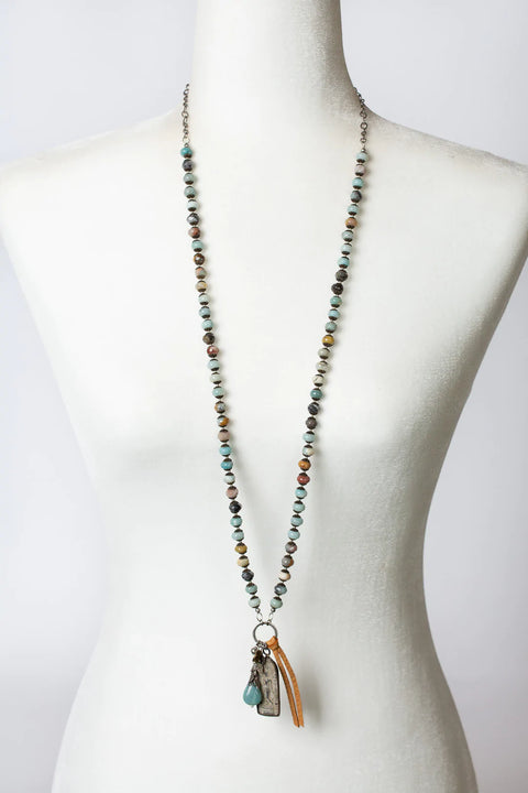 Anne Vaughan Integrity 38-40” Amazonite Statement Necklace