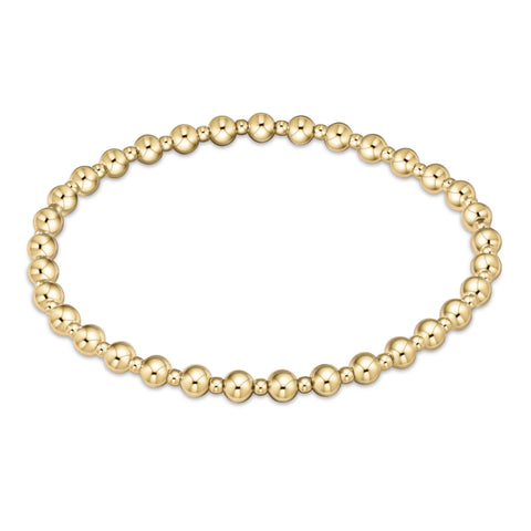 gold grateful pattern 4mm  bead bracelet