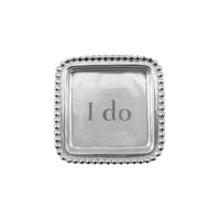 Mariposa I Do Beaded Square Tray