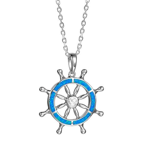 Alamea Opal Shipwheel Pendant Necklace